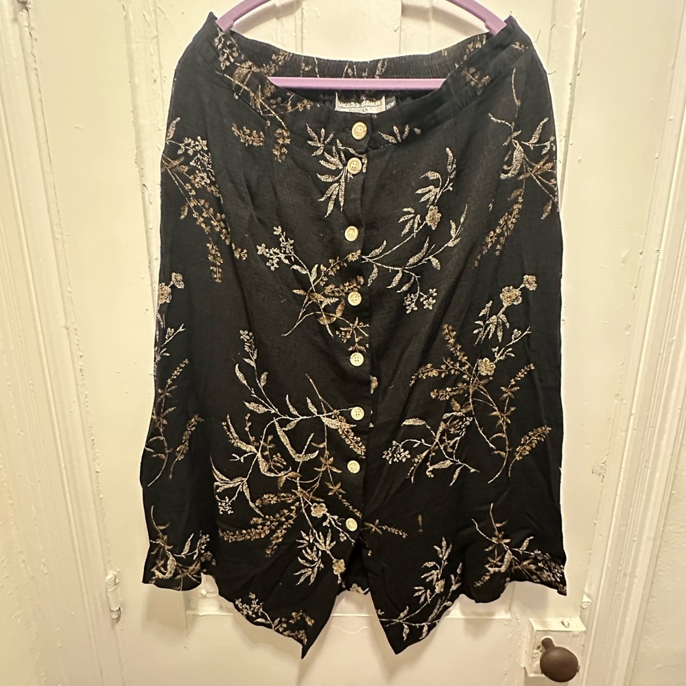 Dress Barn Black Asymmetrical Midi Skirt